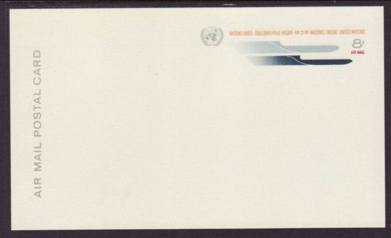 UN New York UXC7 Airmail Postal Card Unused VF