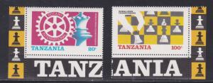 Tanzania # 304-305, Rotary International & World Chess Championships NH, 1/2 Cat