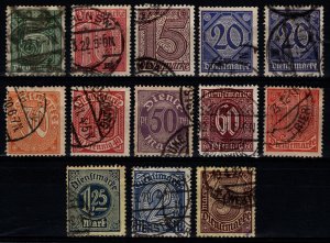 Germany 1920 Official stamps without ’21', Part Set incl. 20pf color v...