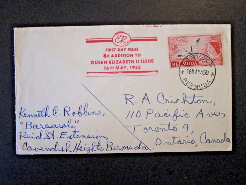 Bermuda 1955 8d Issue FDC - Z5083