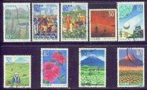 JAPAN Z 198-206 (9) USED 1996 PREFECTURE ISSUES