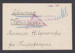 Austria, 1917 POW Censored letter to Red Cross in Amsterdam, sound, F-VF