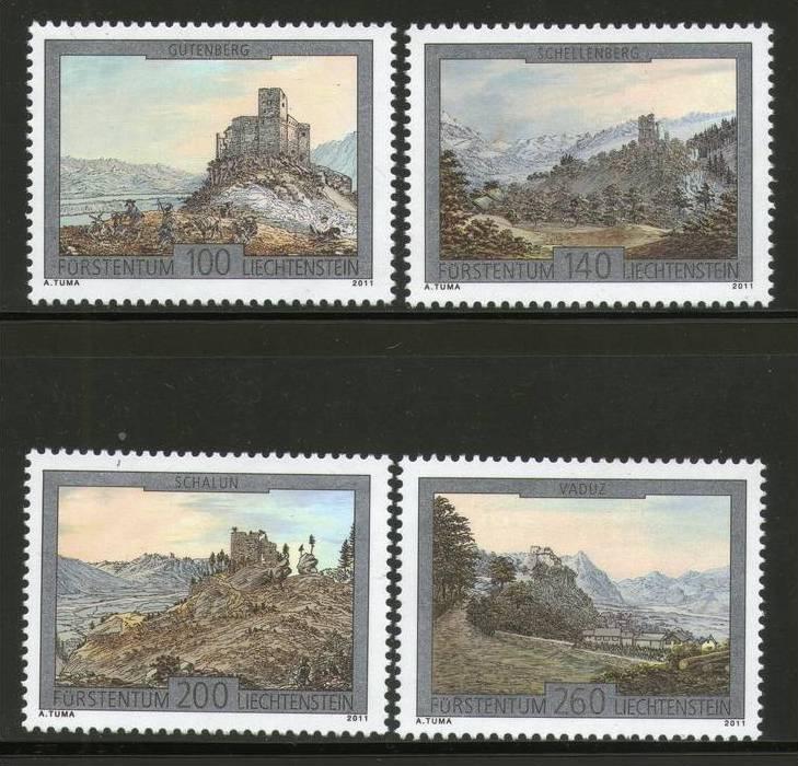 Liechtenstein 2011 Castles Architecture Religion Sc 1527-30 MNH # 3906