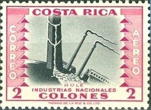 Costa Rica #C242 Air Mail Stamp 1954 2C Rubber MINT OG.