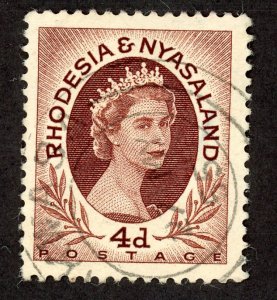 Rhodesia & Nyasaland 145 U 1954 4p red brown