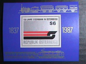 Austria  Stamp:1987 SC#1399, Austrian Railways Sesqi-centenary -mnh-S/S sheet-