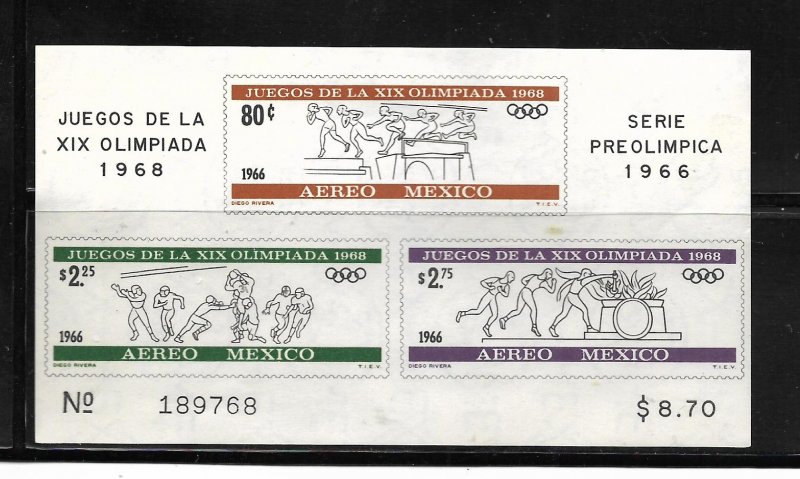 MEXICO, C320A, MNH, SS, OLYMPIC GAMES