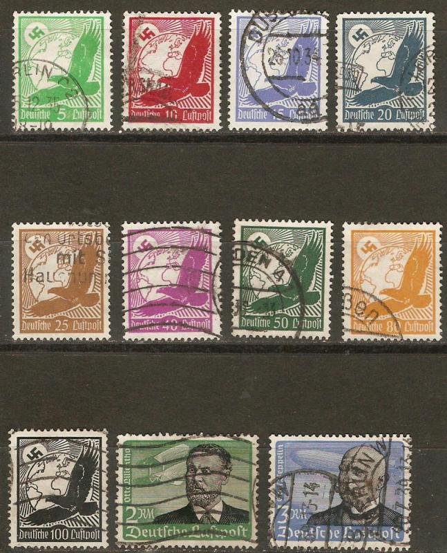 Germany C46-56 Mi 529-39x Used VF 1934 SCV $76.55