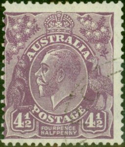 Australia 1930 5d on 4 1/2d Violet SG120a 'Surcharge Omitted' Fine Used C.T.O