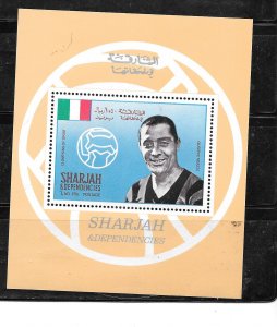 SHARJAH G. MEAZZA soccer champion mnh old  vintage 1971 souvenir sheet stamp