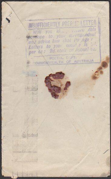 AUSTRALIA 1941 Taxed censor cover to USA - scarce instructional mark.......57253