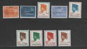 INDONESIA #659-667 1965 PRES. SUKARNO MINT VF NH O.G