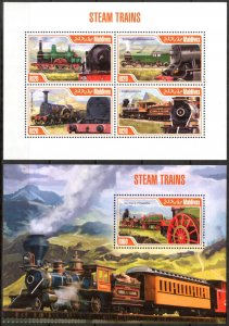 Maldive Islands 2013 Steam Trains Locomotives Sheet + S/S MNH