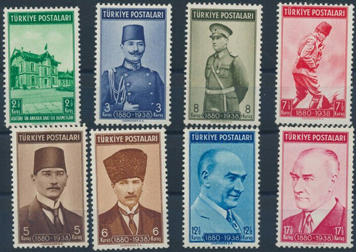 TURKEY/1939 - 1st YEAR OF ATATURK'S DEATH COMPLETE SET, MNH