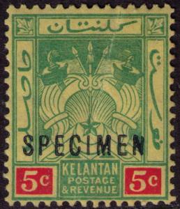 Malaya - Kelantan #  20  Mint VF OG  VLH Specimen