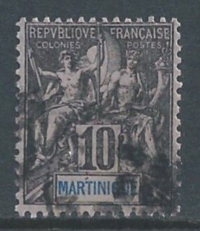 Martinique #38 Used 10c Navigation & Commerce - Black