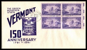 1941 Vermont Sesqui 150 years Sc 903-44 Macos cachet Montpelier Vermont VT