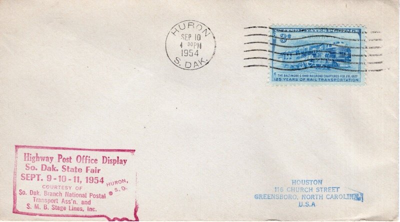 HPO First Trip Huron SD 1954 Fdc16977