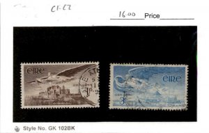 Ireland, Postage Stamp, #C1-C2 Used, 1949 Airmail, Angel Rock Cashel (AI)
