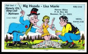 QSL RADIO CARD Big Honda-Lisa Marie,Harvey Shinn,Miracle QSL Swap Club,(Q4146)
