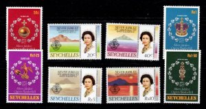 Seychelles - #380 - 387 25th Anniv of QEII Coronation set/8 - MNH