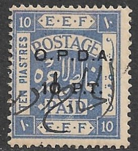 PALESTINE c1920 10PT on 10pi OPDA Revenue Bale 195 VFU