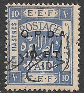 PALESTINE c1920 10PT on 10pi OPDA Revenue Bale 195 VFU