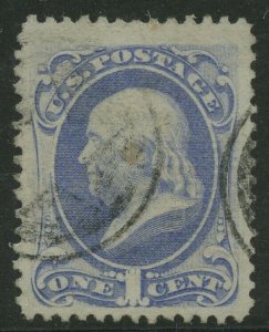 #134 1c 1870 FRANKLIN H GRILL VF-XF USED BQ3799 