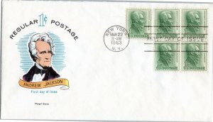 OAS-CNY 3683 FDC 1963 SCOTT 1209 $0.01 ANDREW JACKSON FLUEGEL CACHET