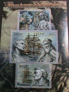 ​BURUNDI STAMP 2013 SC#1244-500TH ANNIV: COLUMBUS DISCOVER AMERICA-IMPERF-S/S