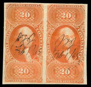 MOMEN: US STAMPS #R98a USED REVENUE PAIR VF