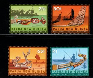 Papua New Guinea, PNG  Scott 912-915 MNH**  Canoe Prow Art set