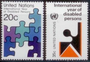 United Nations New York Office 1981 SC# 344-5 Set of 2 MNH-OG L384