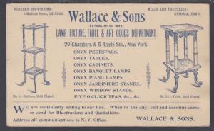 US Sc UX10 used 1893 Illustrated Advertising Postal Card, Wallace & Sons Lamps