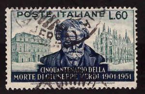 Italy Scott 596 Used 1951 Giuseppe Verdi composer key stamp CV$20