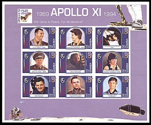 Gambia 1557, MNH imperf., 25th Anniversary of Moon Landing miniature sheet