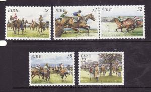 Ireland-Sc#1001-5-unused NH set-Irish Horse Racing-1996-