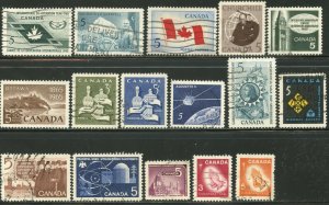 CANADA Sc#437-452 1965-66 Postage Complete Used