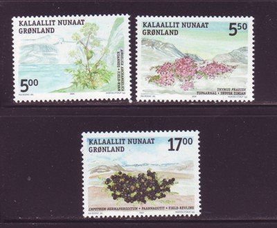 Greenland Scott  431-33 2004 Edible Plants stamp set mint NH