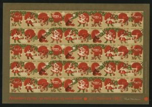 Denmark. 1982 Christmas Sheet Mnh. Imperforated. Santa. Appels.