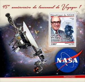 NIGER - 2022 - Voyager I, 45th Anniv - Perf Souv Sheet - Mint Never Hinged