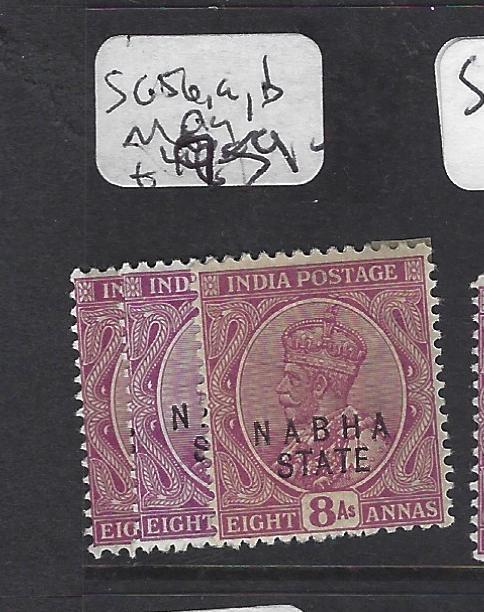 INDIA  NABHA   (P2508B)   KGV   8A  SG 56, 56A, 56B        MOG