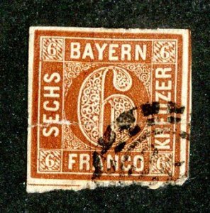 1870 Bavaria Sc #25 used cv.$30 ( 1896 WX )