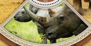 Rhinoceros Stamp Rhino Ceratotherium Simum S/S MNH #8828 / Bl.1526