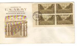 US 934 (Me-2) 3c Army pl# blk 4 on FDC Grimsland Cachet ECV $40.00