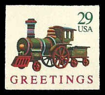 U.S.#2719 Christmas (1992) Greetings Locomotive 29c SA Booklet Single, MNH.