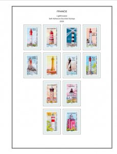 COLOR PRINTED FRANCE 2019-2020 STAMP ALBUM PAGES (63 illustrated pages)