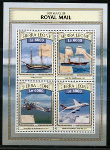 SIERRA LEONE 2017 500 YEARS OF ROYAL MAIL SHEET MINT NH