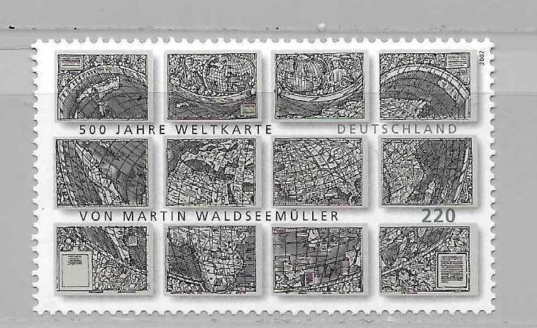 Germany 2439 500th Waldseemuller Map single MNH