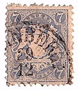 BAVARIA 1870 Scott 26 used fvf - scv $4.50 less 40%=$2.70 BIN